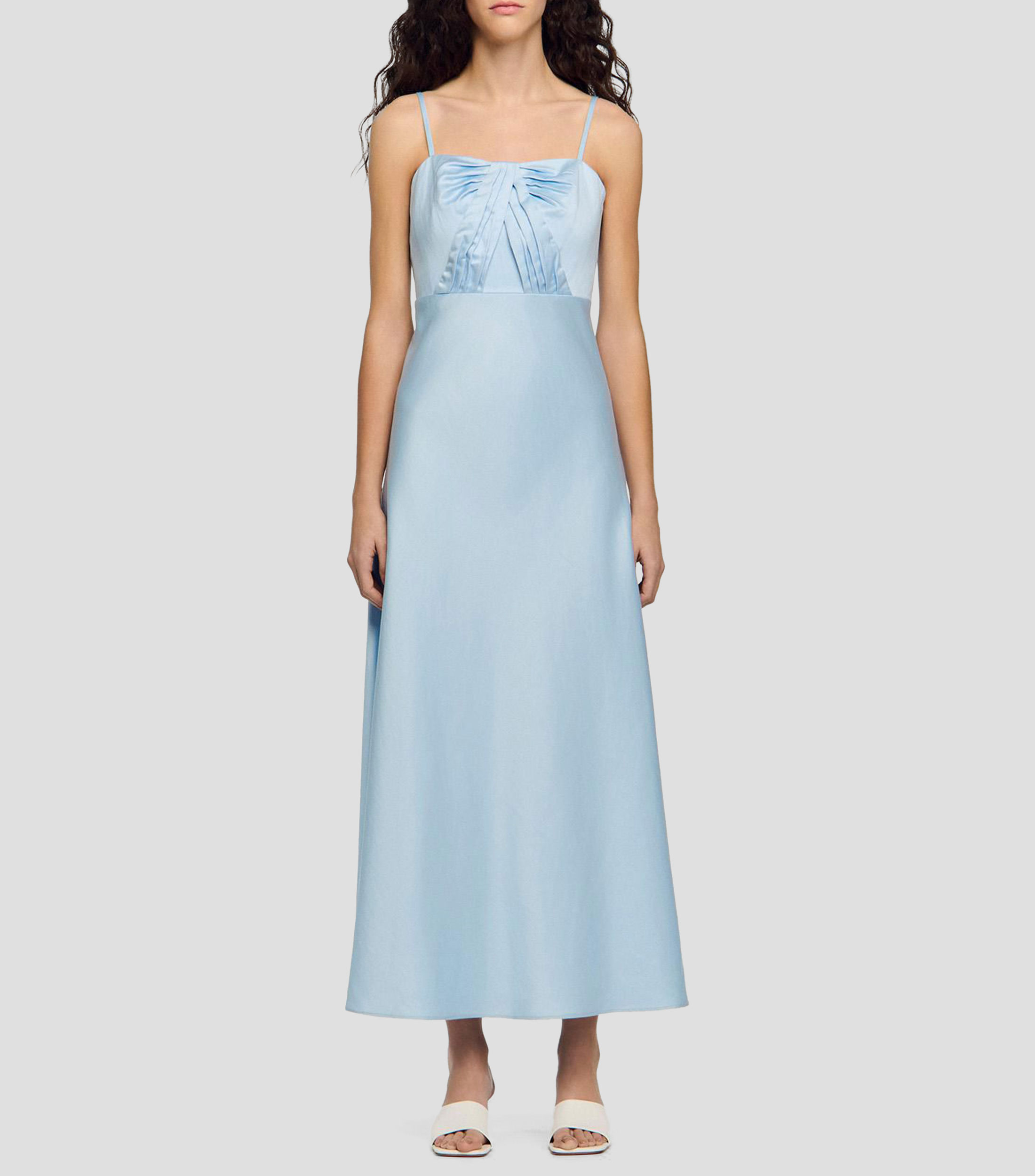 Vestido largo liso Mujer
